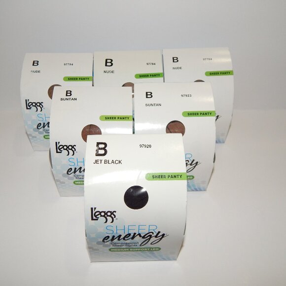 6 - B- L'eggs Sheer Energy Sheer Panty Stockings Leggs Pantyhose Bundle - Picture 1 of 4